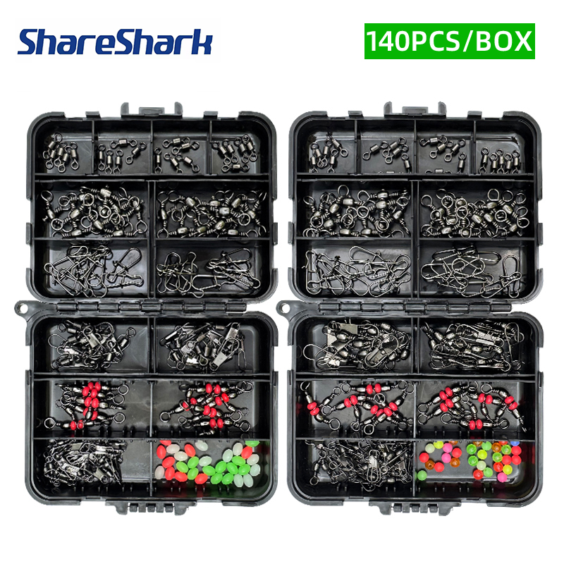 Fishing Lure Box - Zestaw akcesoriów wędkarskich ShareShark 140 szt.,