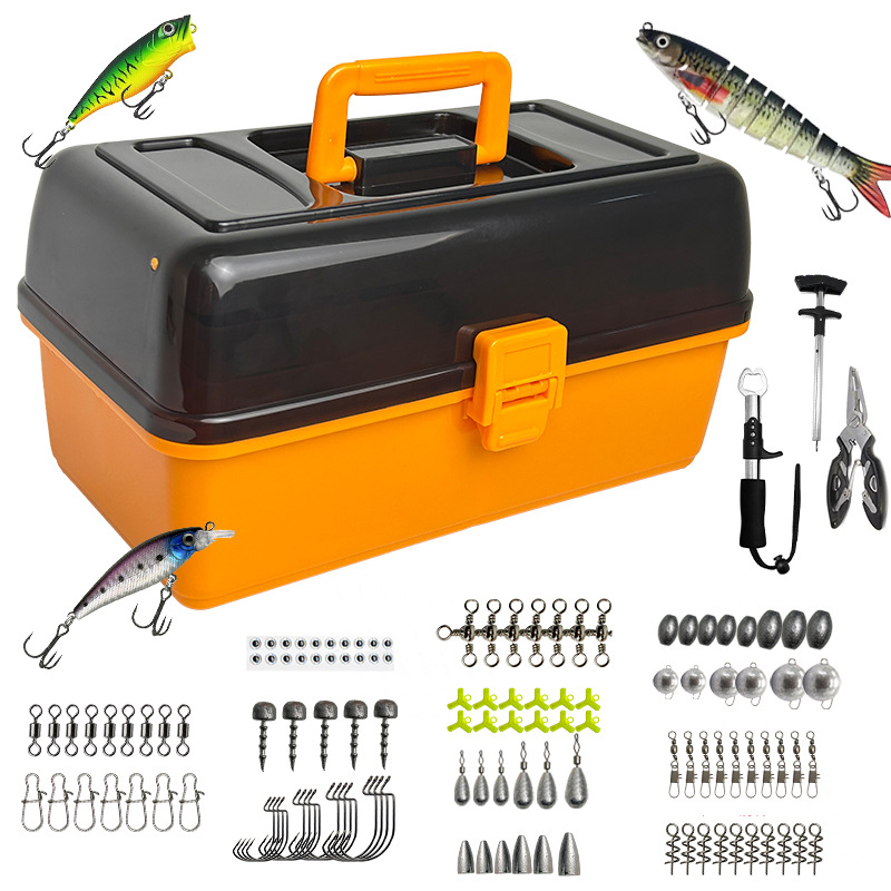 Fishing Lure Box - Duży, czterowarstwowy zestaw przynęt miękkich do